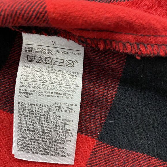 Upcycled Flannel Shirt Womens Medium Shacket Chili Peppers Red Country Grunge - Picture 13 of 16